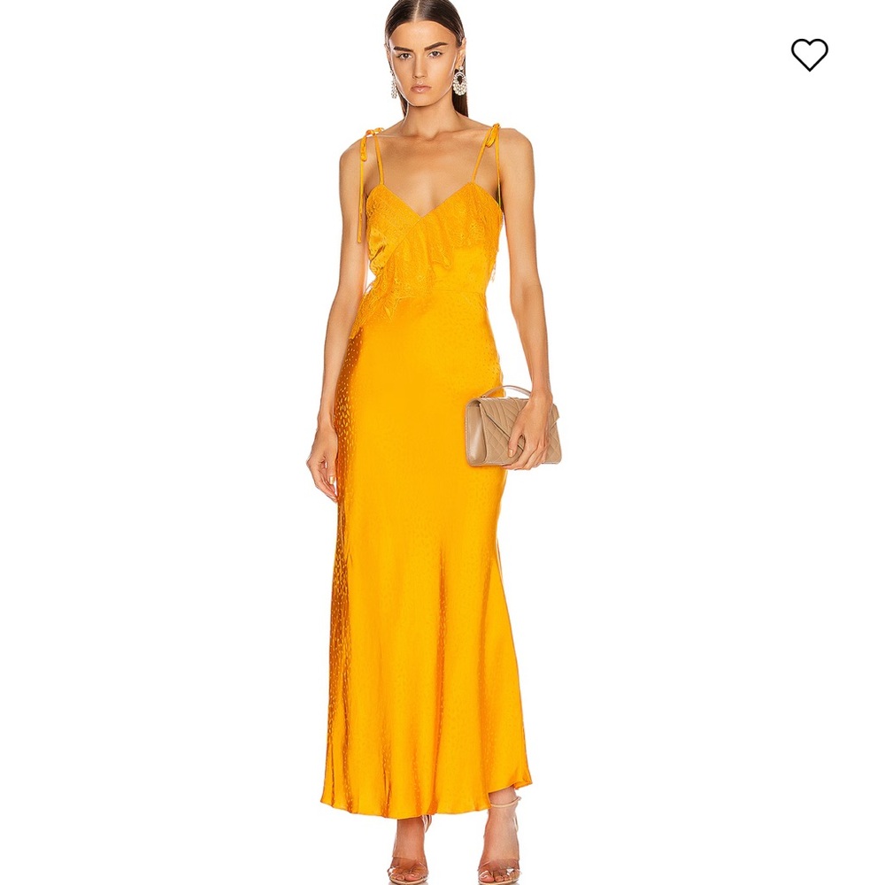 Yellow Tie-Shoulder Slip Dress